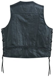 Rustler Men's Leather Motorcycle Vest