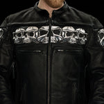 Savage Skulls Men's Motorcycle Leather Jacket