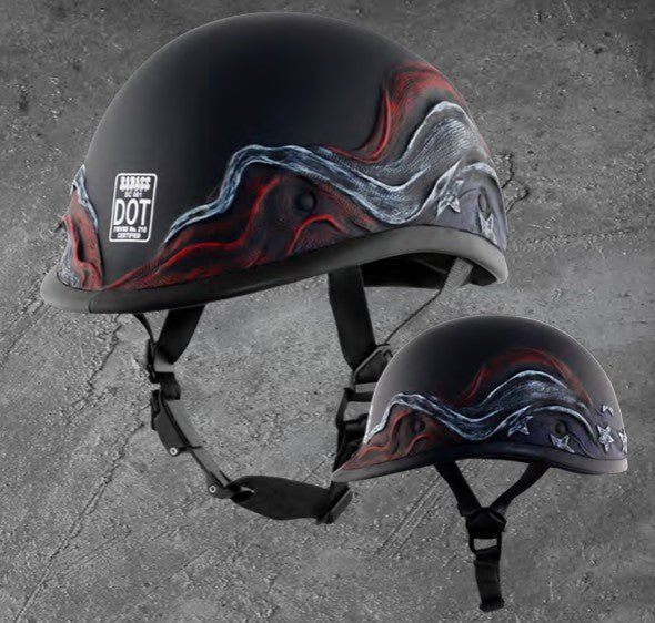 American BADASS Scars & Stripes Smallest DOT Certified Motorcycle Helm – Route 32 Riding Gear
