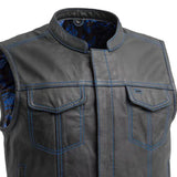 The Club Cut Men's Motorcycle Leather Vest, Multiple Color Options