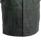 The Club Cut Men's Motorcycle Leather Vest, Multiple Color Options