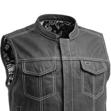 The Club Cut Men's Motorcycle Leather Vest, Multiple Color Options