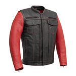 Vincent Men's Cafe Style Leather Jacket