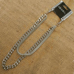 WA-WC770W Chrome Wallet Chain with double chain, mesh and medium link