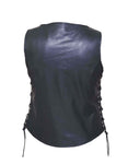 Premium Flat Bottom Traditional Side Laced Womens Leather Vest