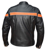 Buffalo Leather Jacket with Orange Stripe