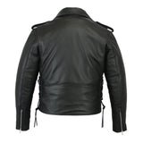 Classic Police Style Side Lace M/C Leather Jacket