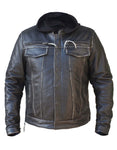 Volta Distressed Mens Leather Jacket