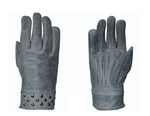 Studded Metal Grey Womens Leather gloves
