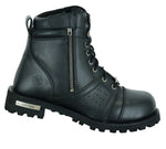 DS9731 Men's 6'' Side Zipper Plain Toe Boot W/Perforation