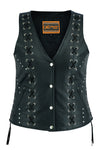 DS234 Women's Open neck Vest with Lacing Details