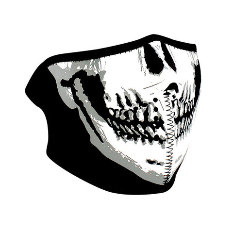 WNFM002HG ZAN® Half Mask- Neoprene- Skull Face- Glow in the Dark