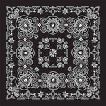 BD2508 Bandana Texas Paisley Black [27" x27"]