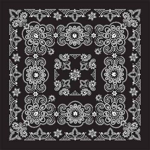 BD2508 Bandana Texas Paisley Black [27" x27"]