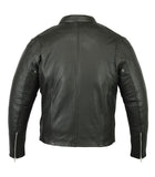 Hooded (removable) Leather Jacket Mens