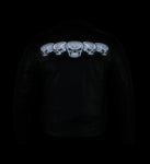 Reflective Skulls Leather Jacket Men's