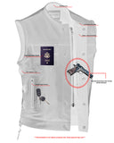 Club Style Upgraded Gun Pockets, Hidden 10" Gun Metal Zipper